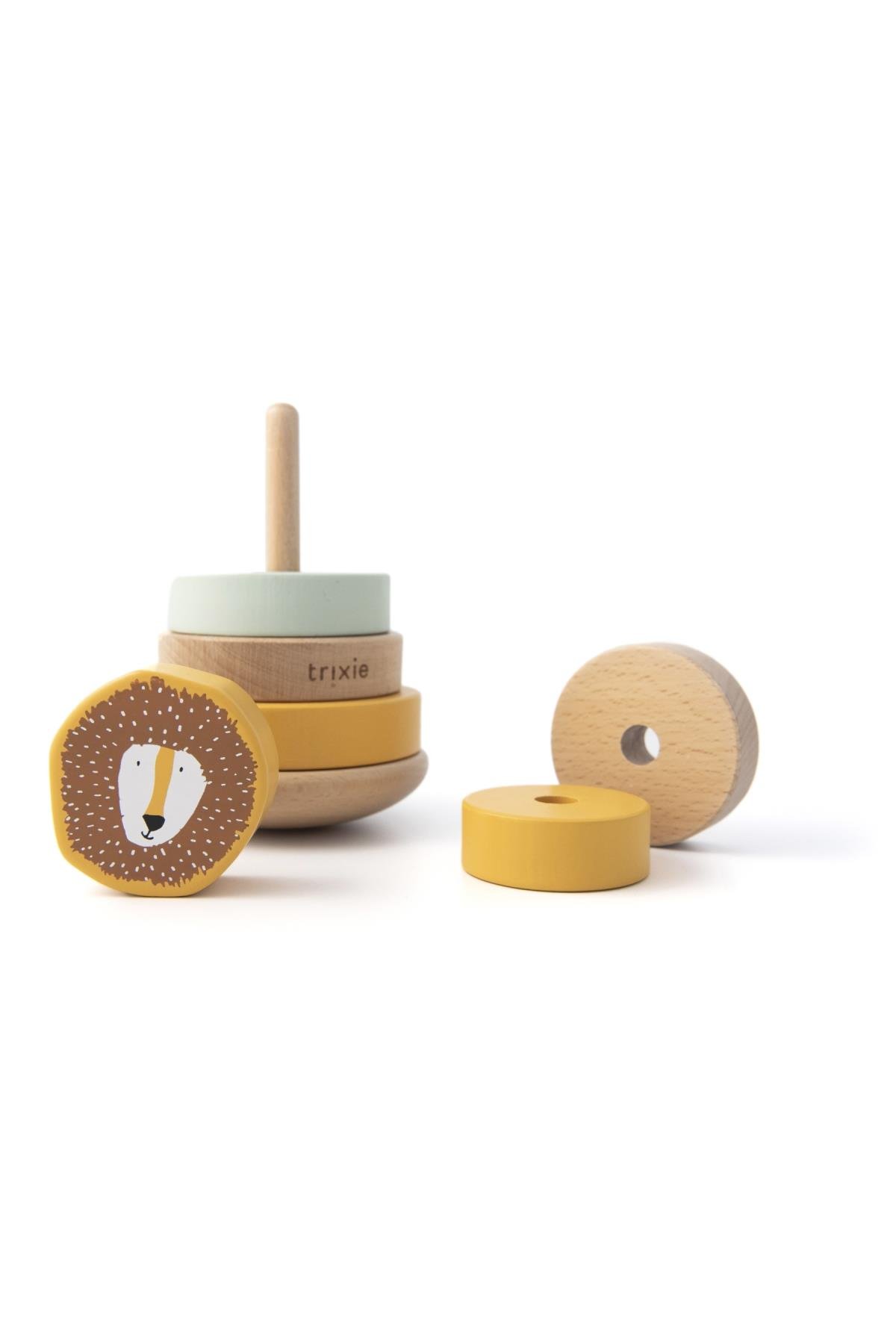 TRIXIE - WOODEN STACKING TOY (MR.LION) - Ahşap Dizme Oyuncağı Aslan