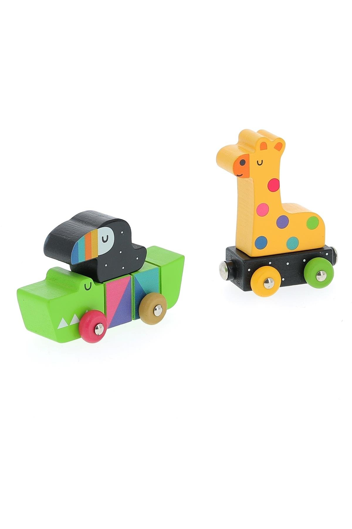 Vilac - Animals' train - Ahşap Hayvanlar Treni - Andy Westface Çok Renkli
