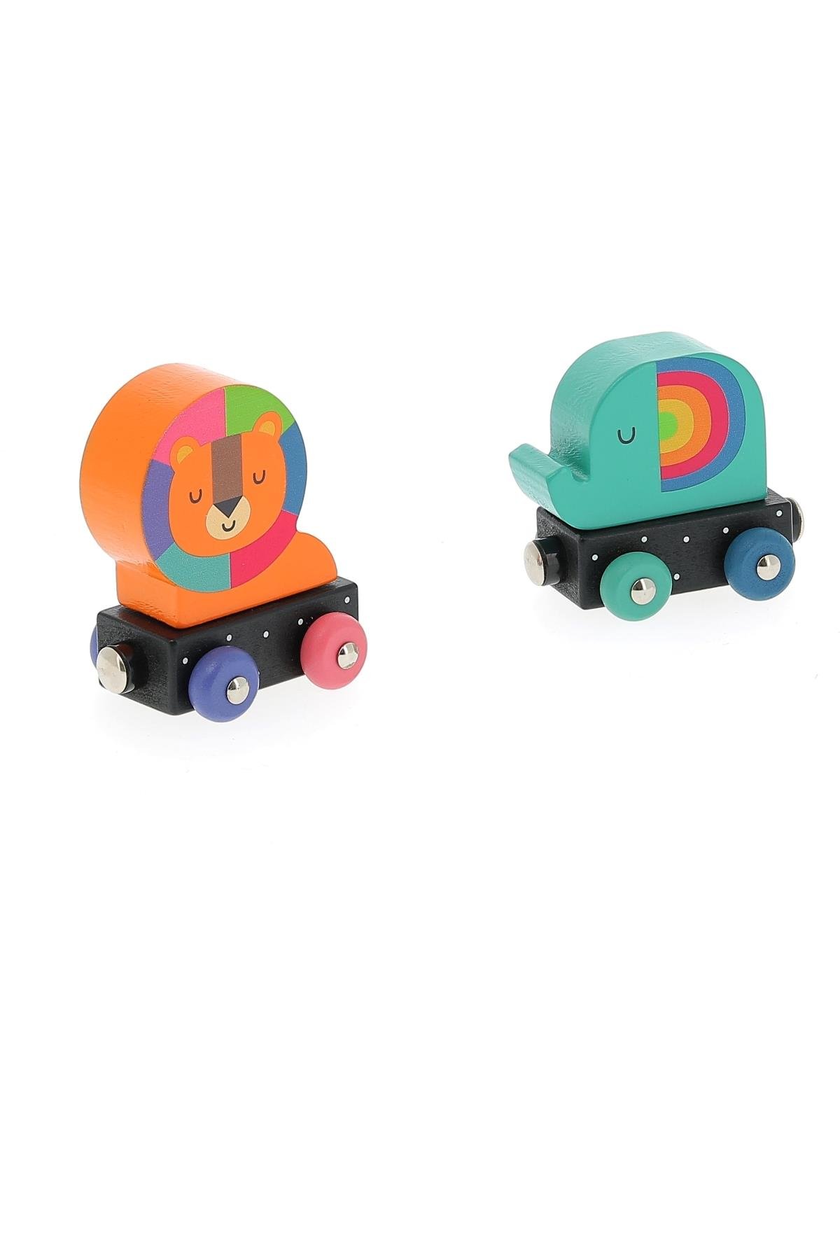 Vilac - Animals' train - Ahşap Hayvanlar Treni - Andy Westface Çok Renkli