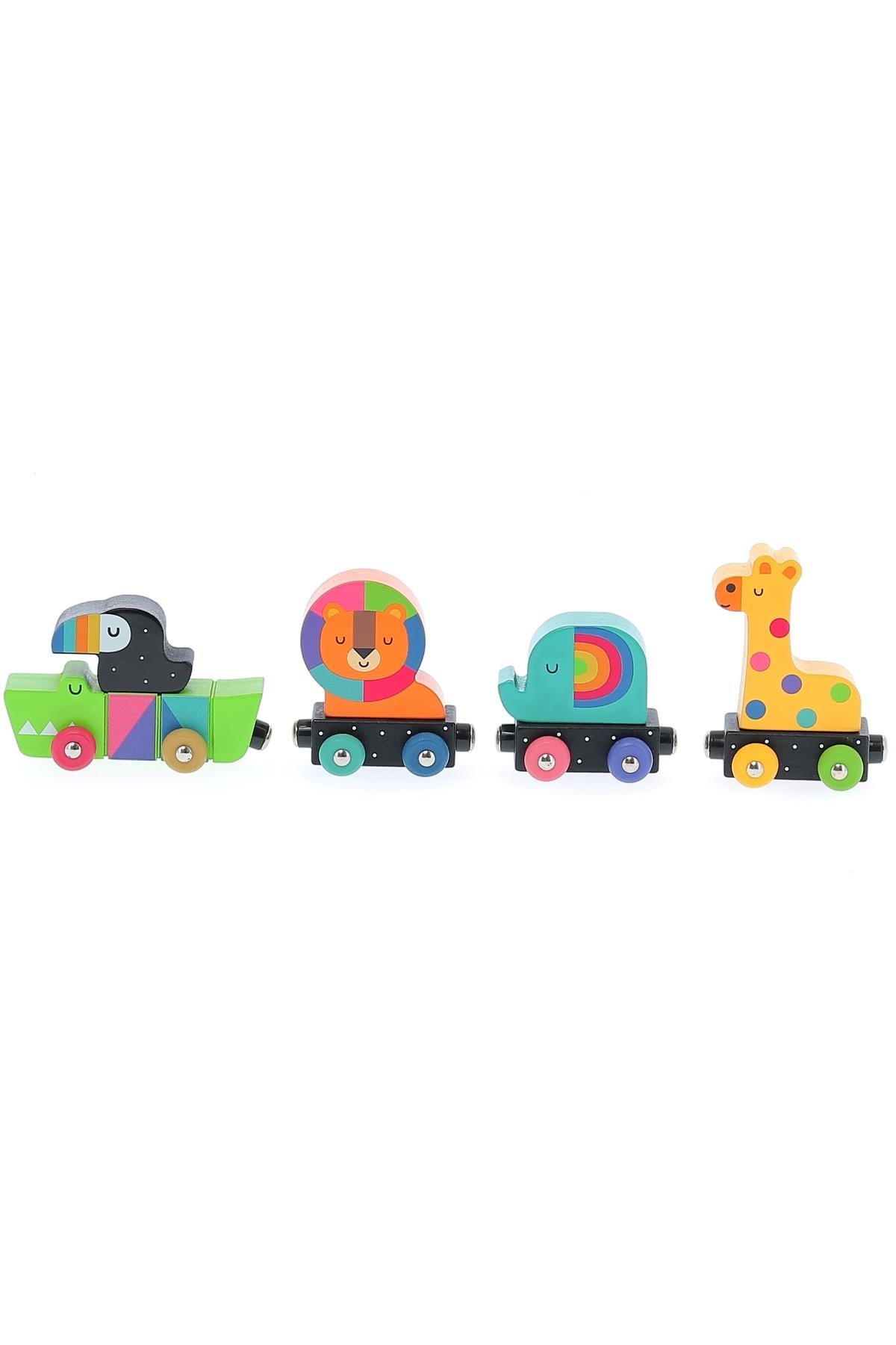 Vilac - Animals' train - Ahşap Hayvanlar Treni - Andy Westface Çok Renkli
