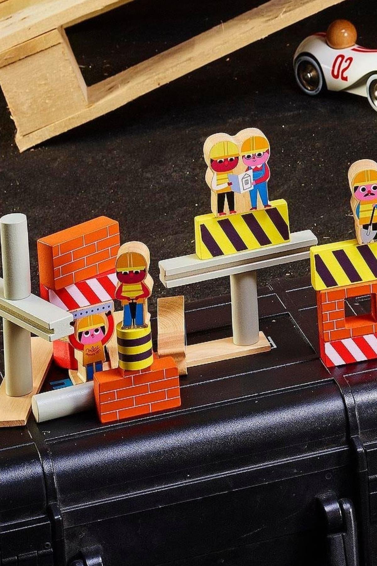 Vilac - Construction Site Equilibrist Game - İnşaat Denge Oyunu - Ingela P.Arrhenius Çok Renkli