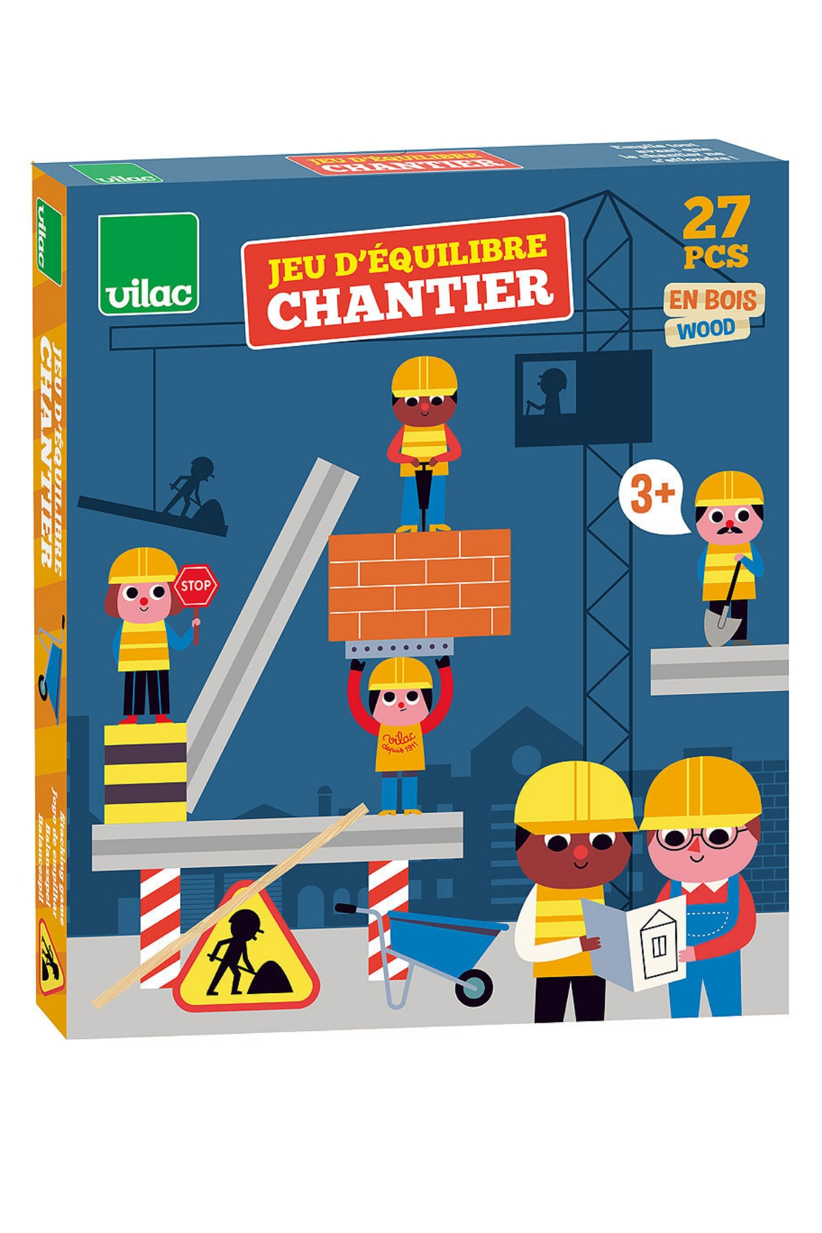Vilac - Construction Site Equilibrist Game - İnşaat Denge Oyunu - Ingela P.Arrhenius Çok Renkli