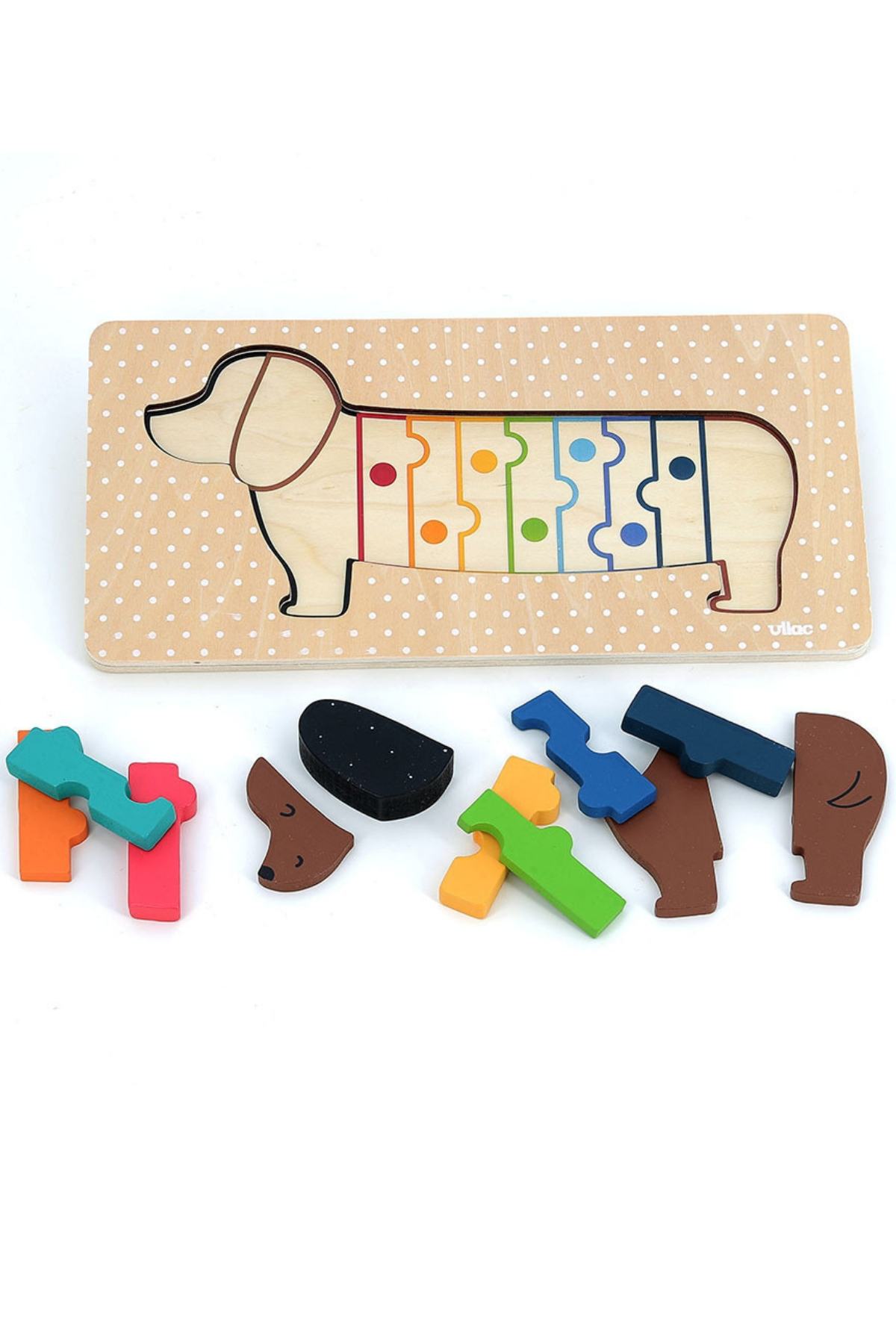 Vilac - Dog wooden puzzle - Ahşap Köpek Puzzle - Andy Westface Çok Renkli