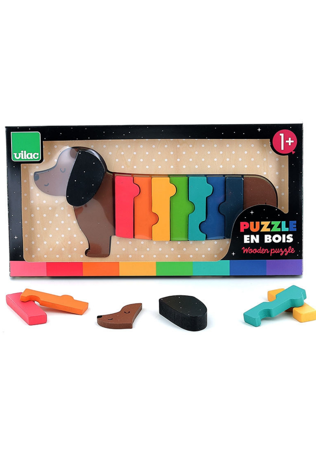Vilac - Dog wooden puzzle - Ahşap Köpek Puzzle - Andy Westface Çok Renkli