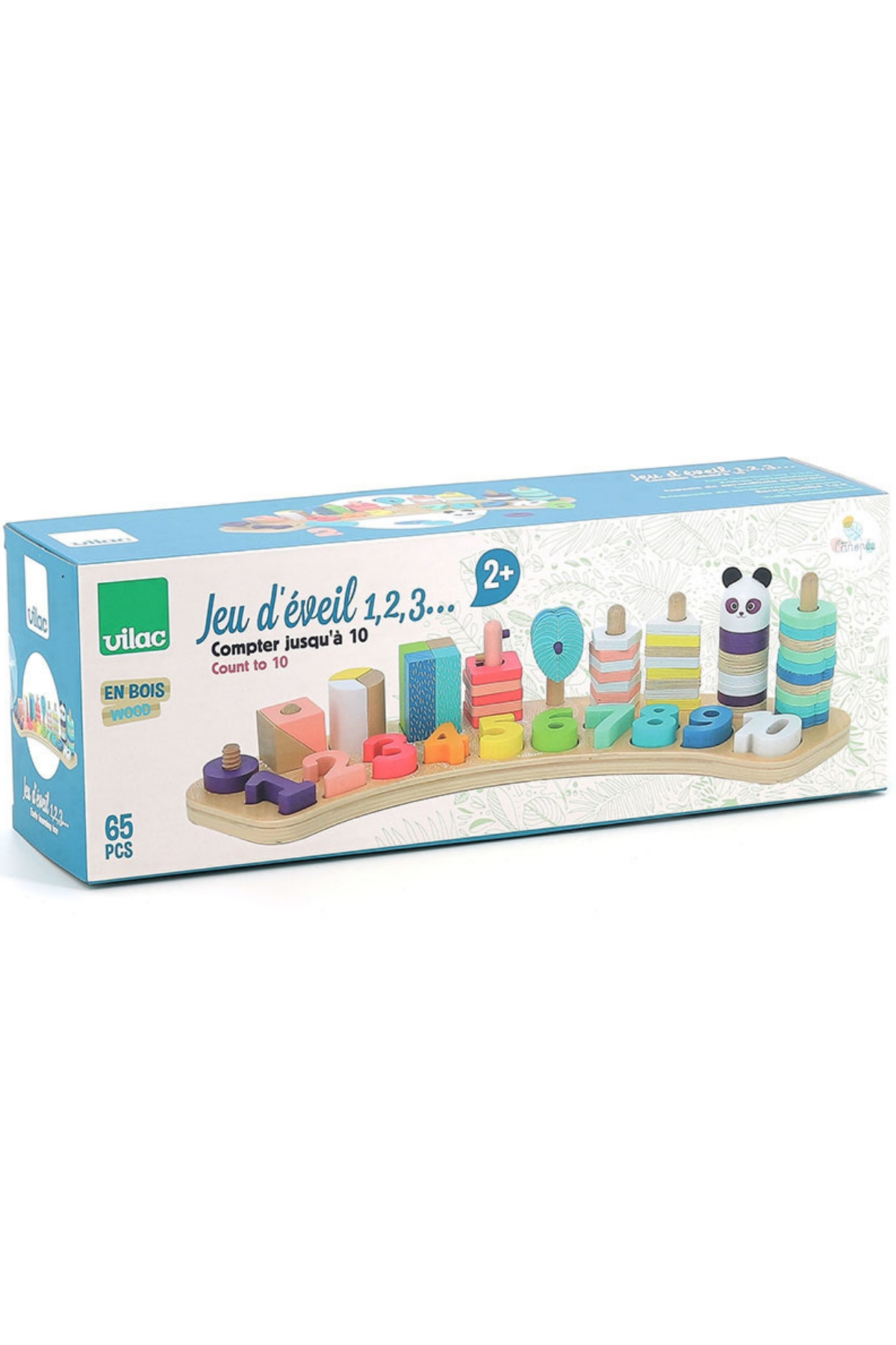 Vilac - Early learning toy 1,2,3… - Ahşaptan Öğrenme Oyunu 1,2,3,… Çok Renkli