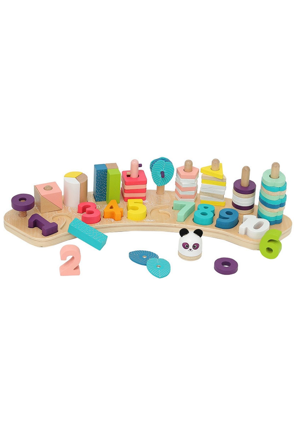 Vilac - Early learning toy 1,2,3… - Ahşaptan Öğrenme Oyunu 1,2,3,… Çok Renkli