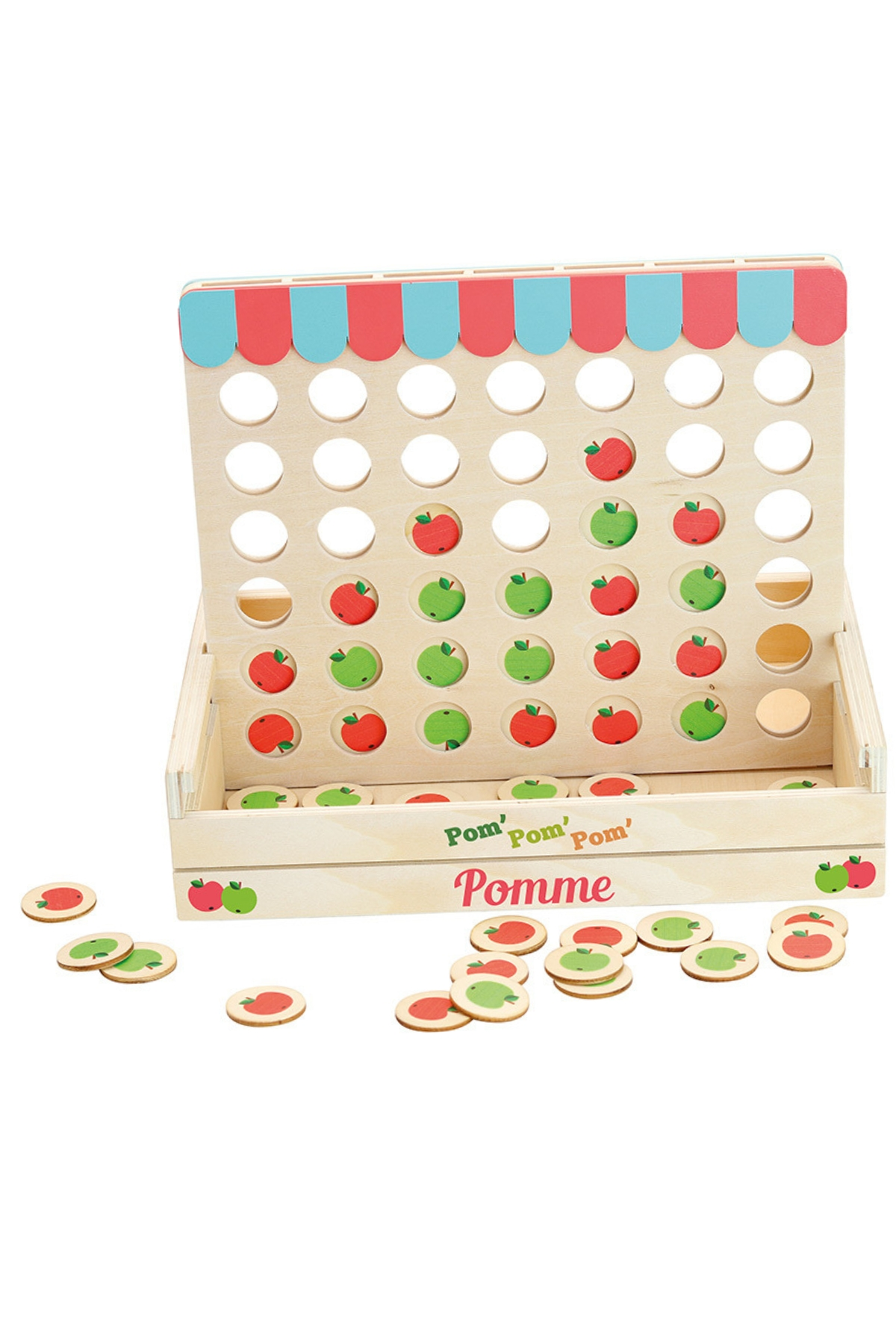 Vilac - Four Apples in a Row - Sıralı 4 Elma Oyunu Çok Renkli