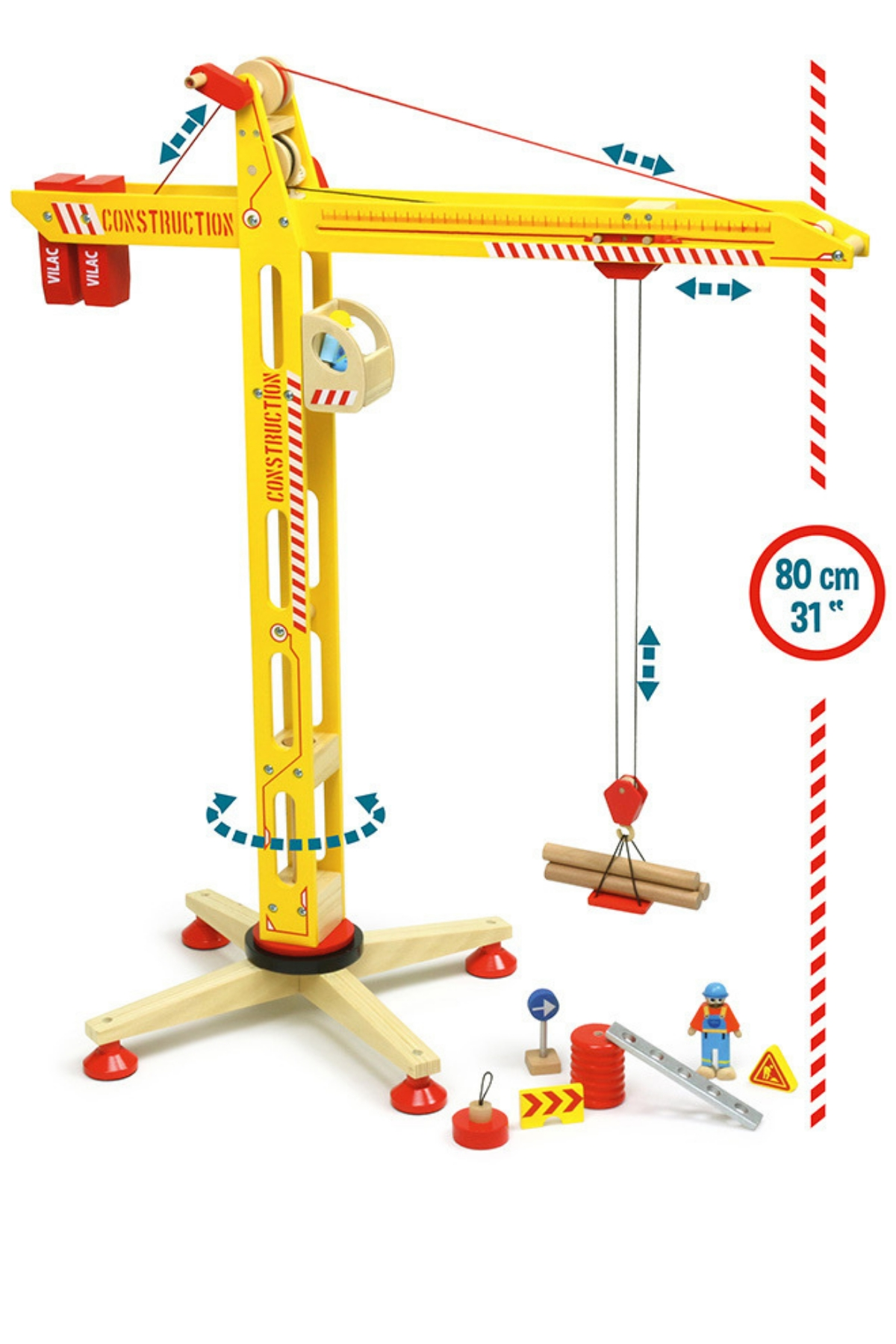 Vilac - Large Crane - Büyük Vinç Çok Renkli