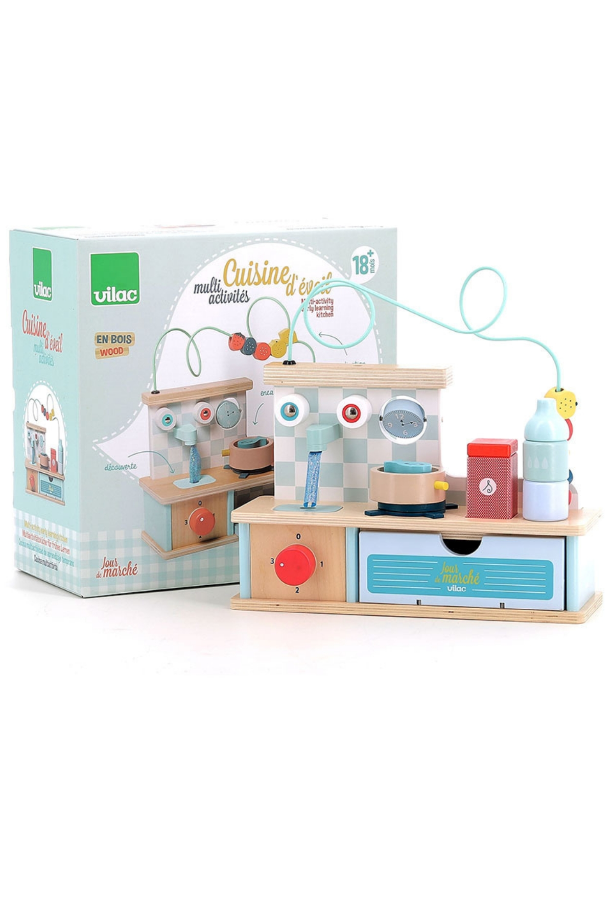 Vilac - Multi-activity Early-learning Kitchen - Aktiviteli Erken Öğrenme Mutfağı Çok Renkli