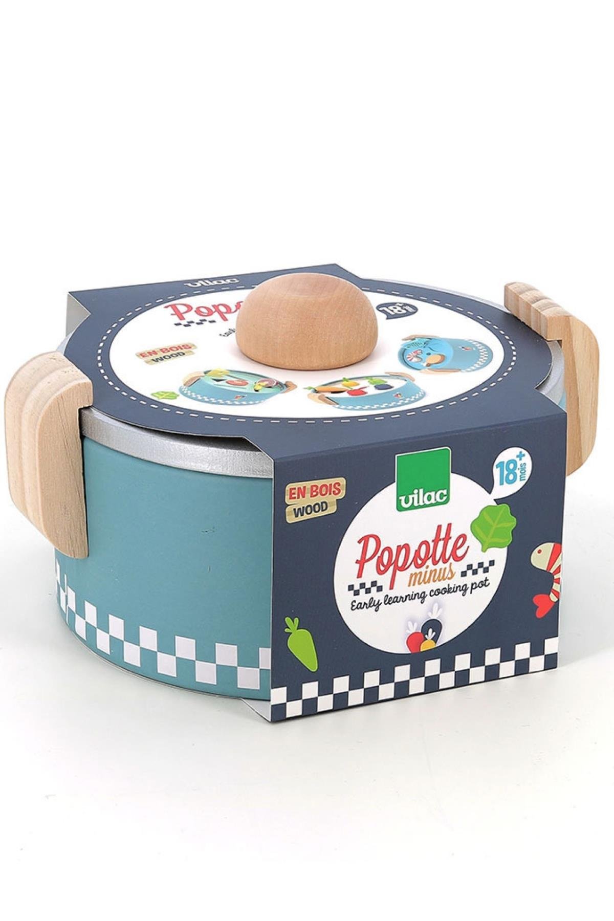 Vilac - Popotte3 Minus Ahşap Yemek Seti Çok Renkli