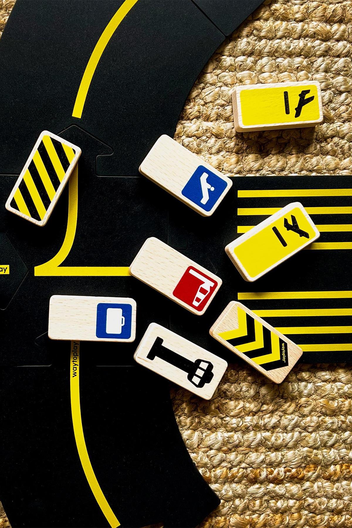 Waytoplay - Roadblocks Set Airport Signs Çok Renkli