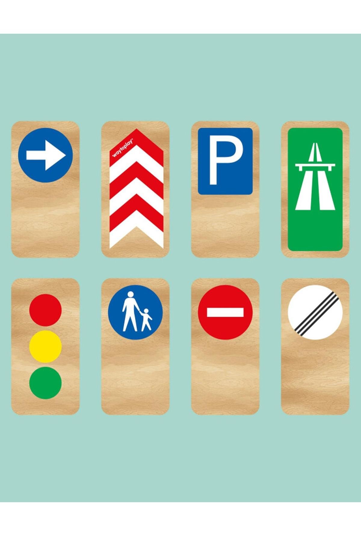 Waytoplay - Roadblocks Set Traffic Signs Çok Renkli