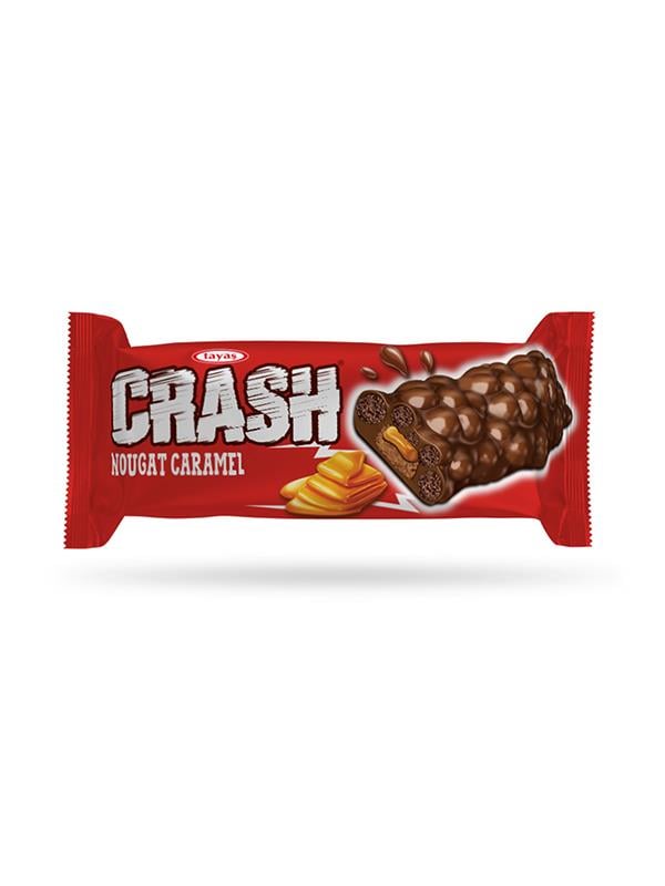 Crash Nuga Karamelli Pirinç Patlaklı Bar Kutu 40 Gram x 24 Adet Kutulu