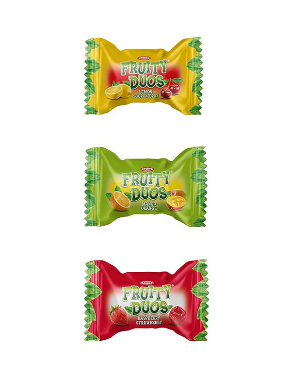 Fruity Duos Meyve Dolgulu Sert Şeker 1 Kg 