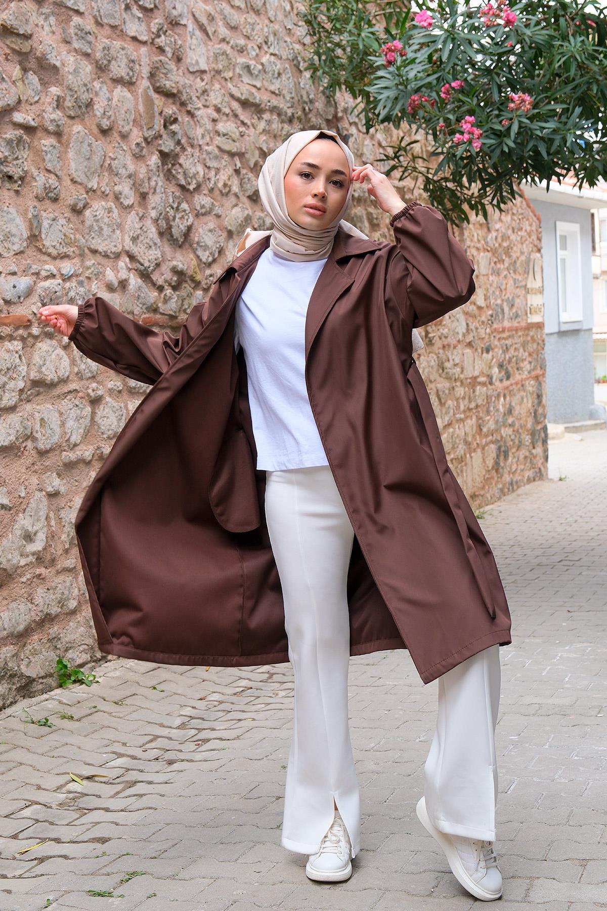 BEL BAGLAMALI TRENC ACI KAHVE