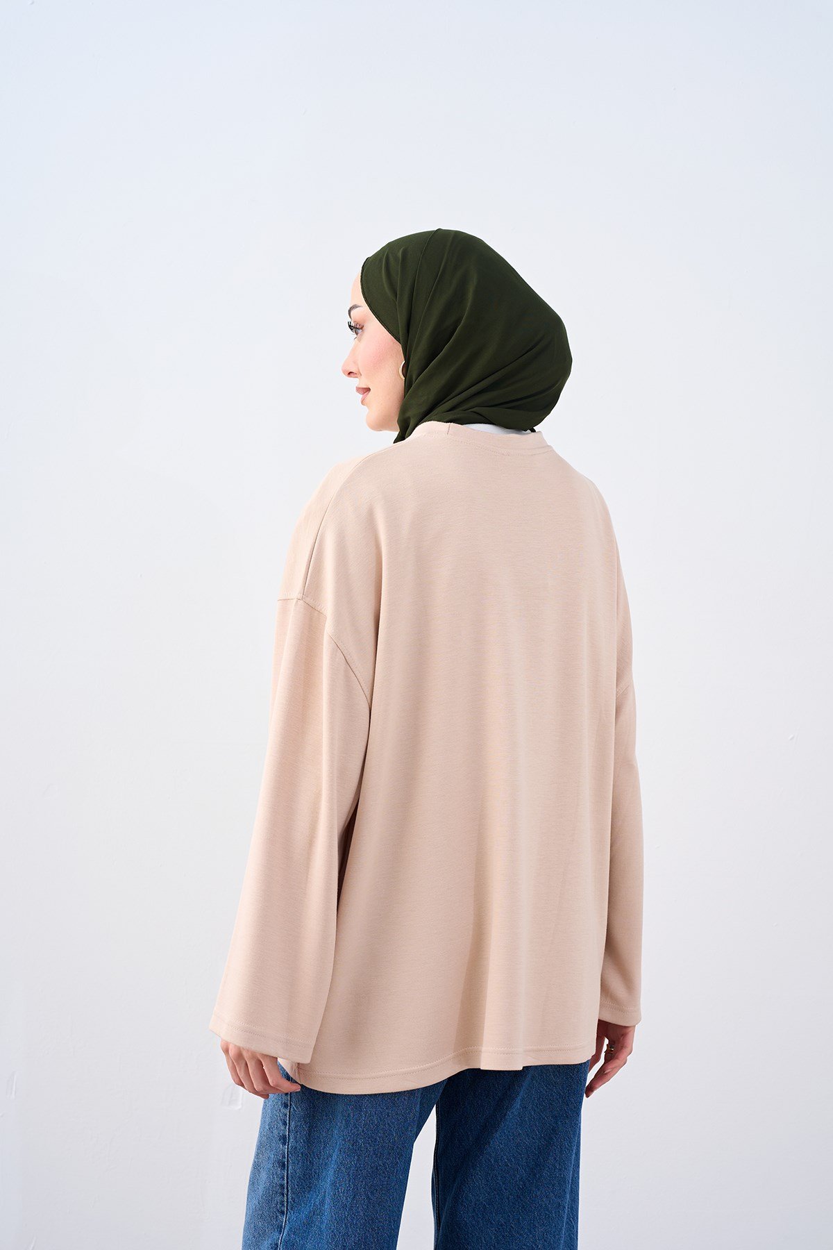 Bel Bağlamalı Tunik Krem