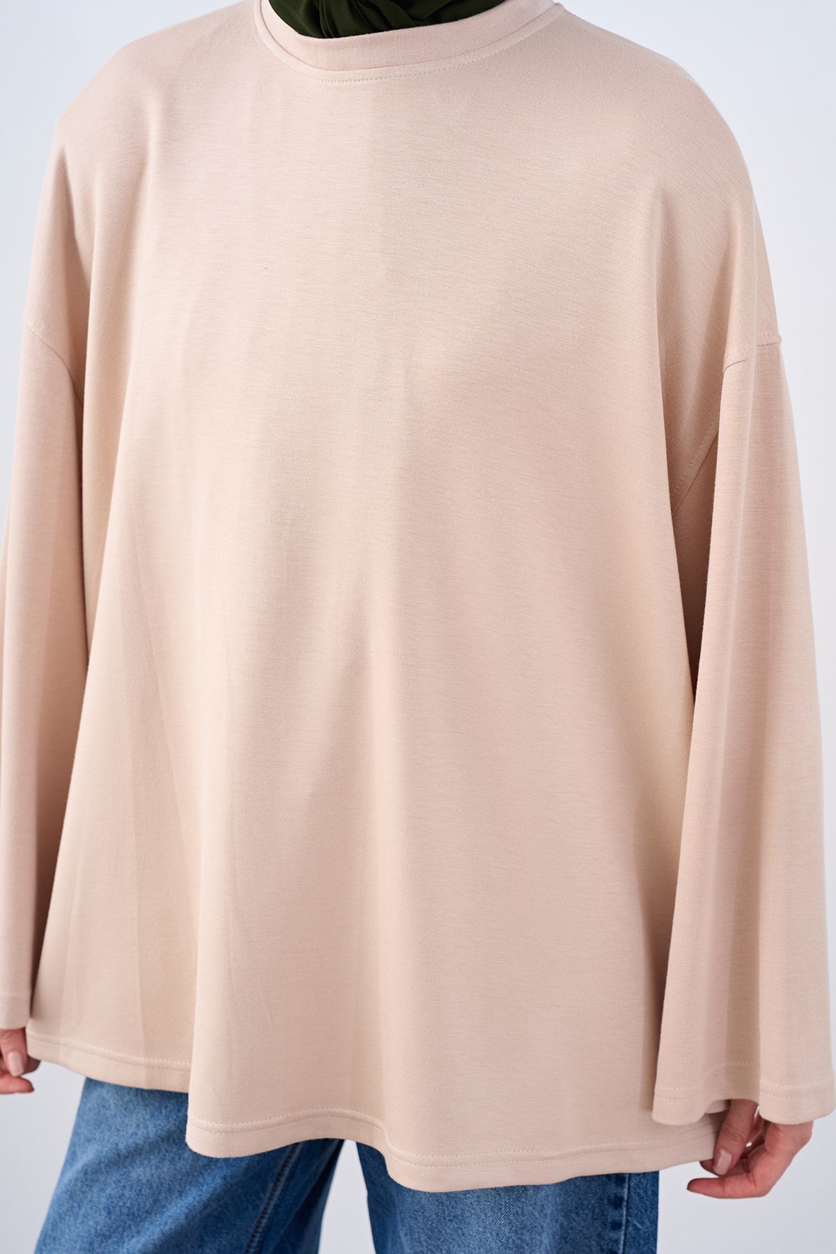 Bel Bağlamalı Tunik Krem