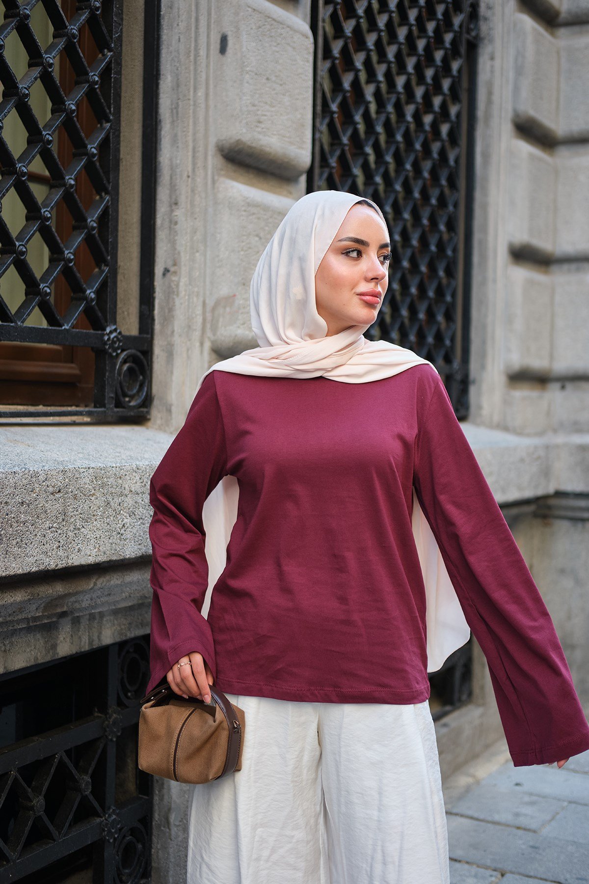 Bisiklet Yaka Body Bordo