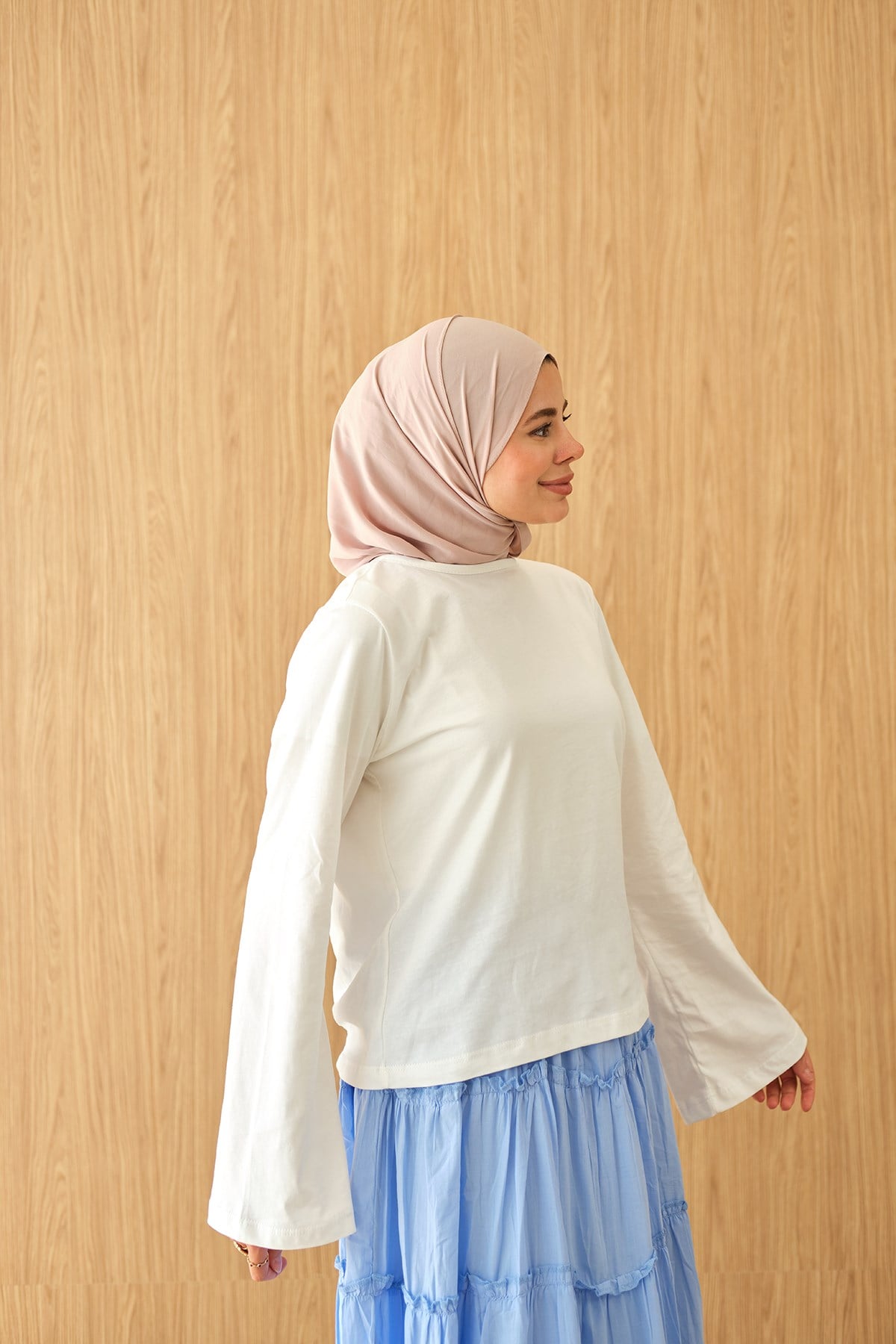 Bisiklet Yaka Body Ekru