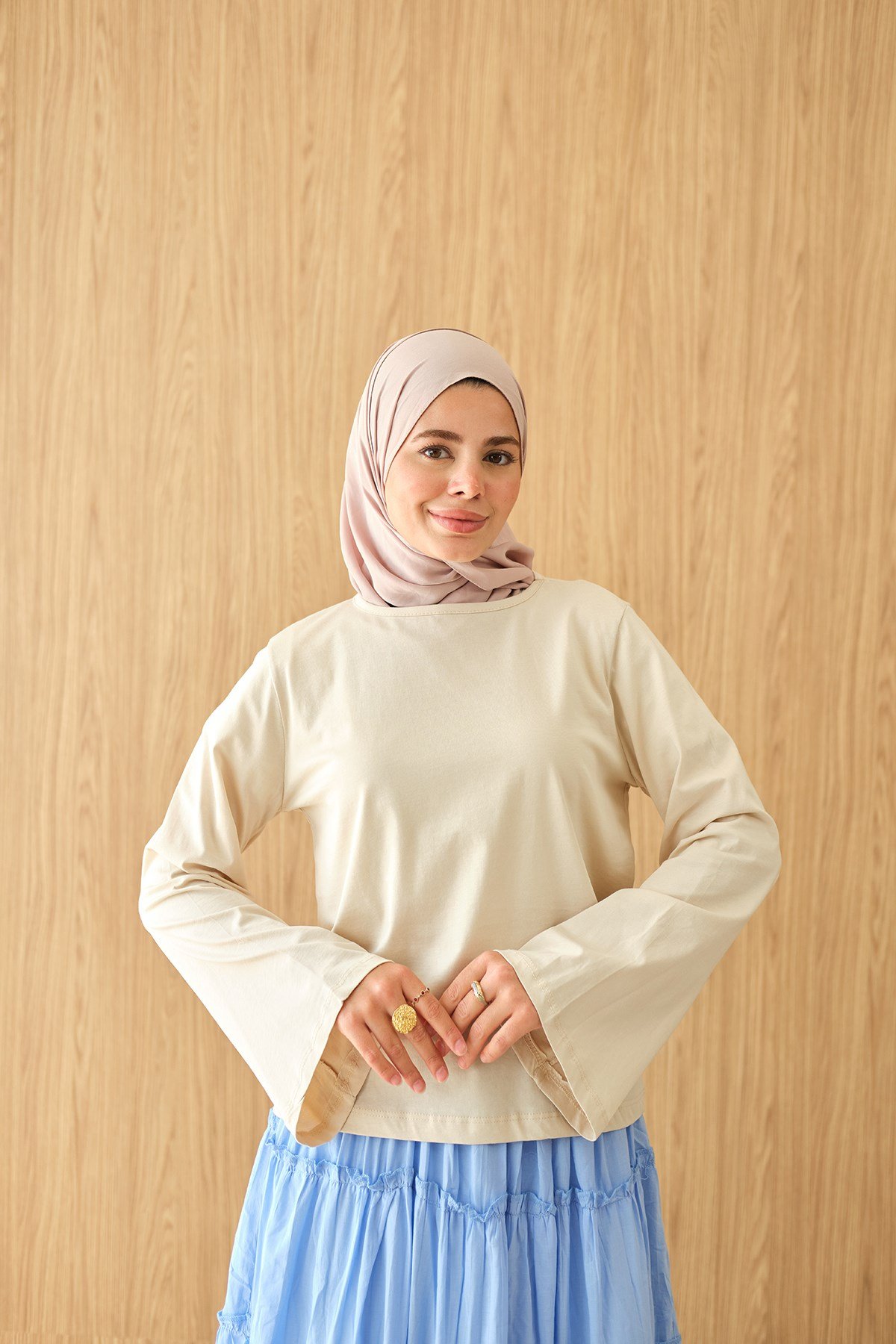 Bisiklet Yaka Body Krem
