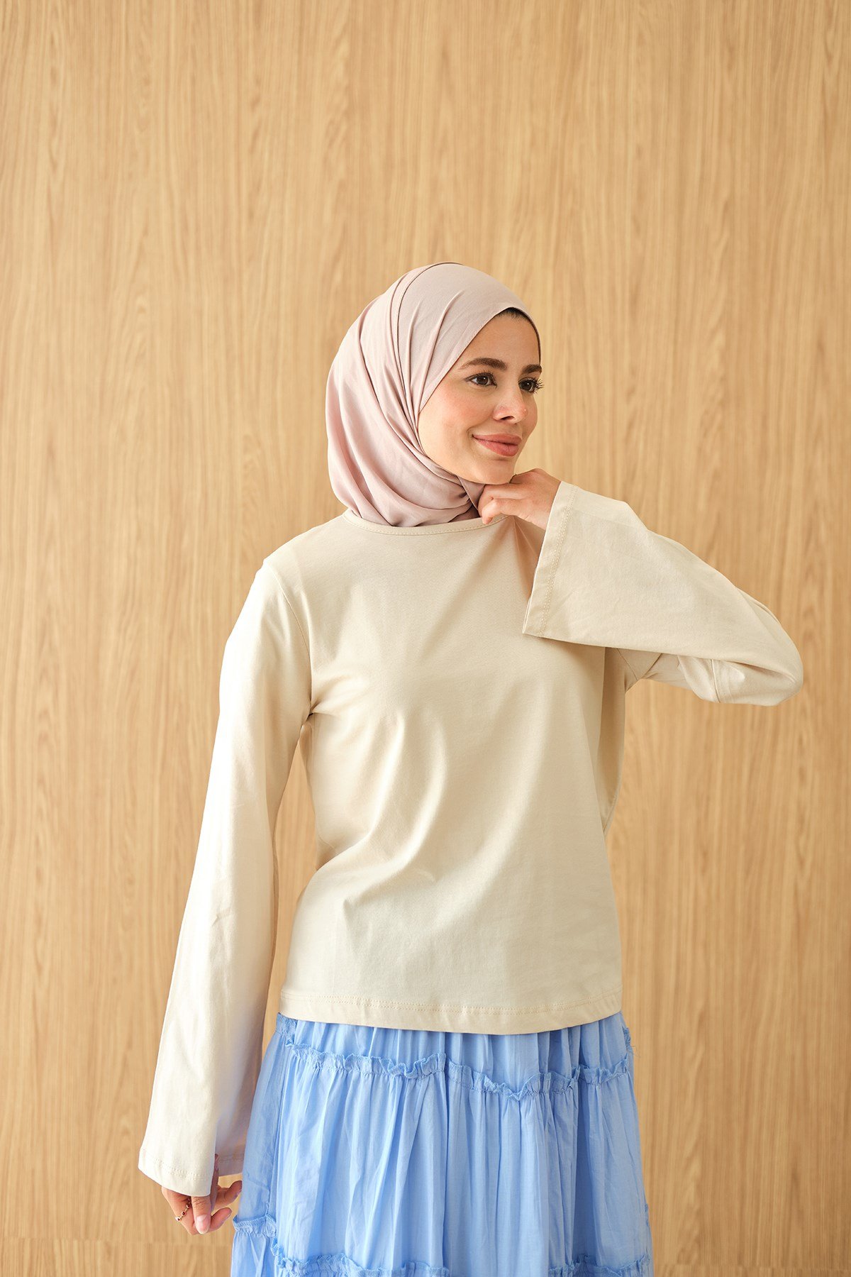 Bisiklet Yaka Body Krem