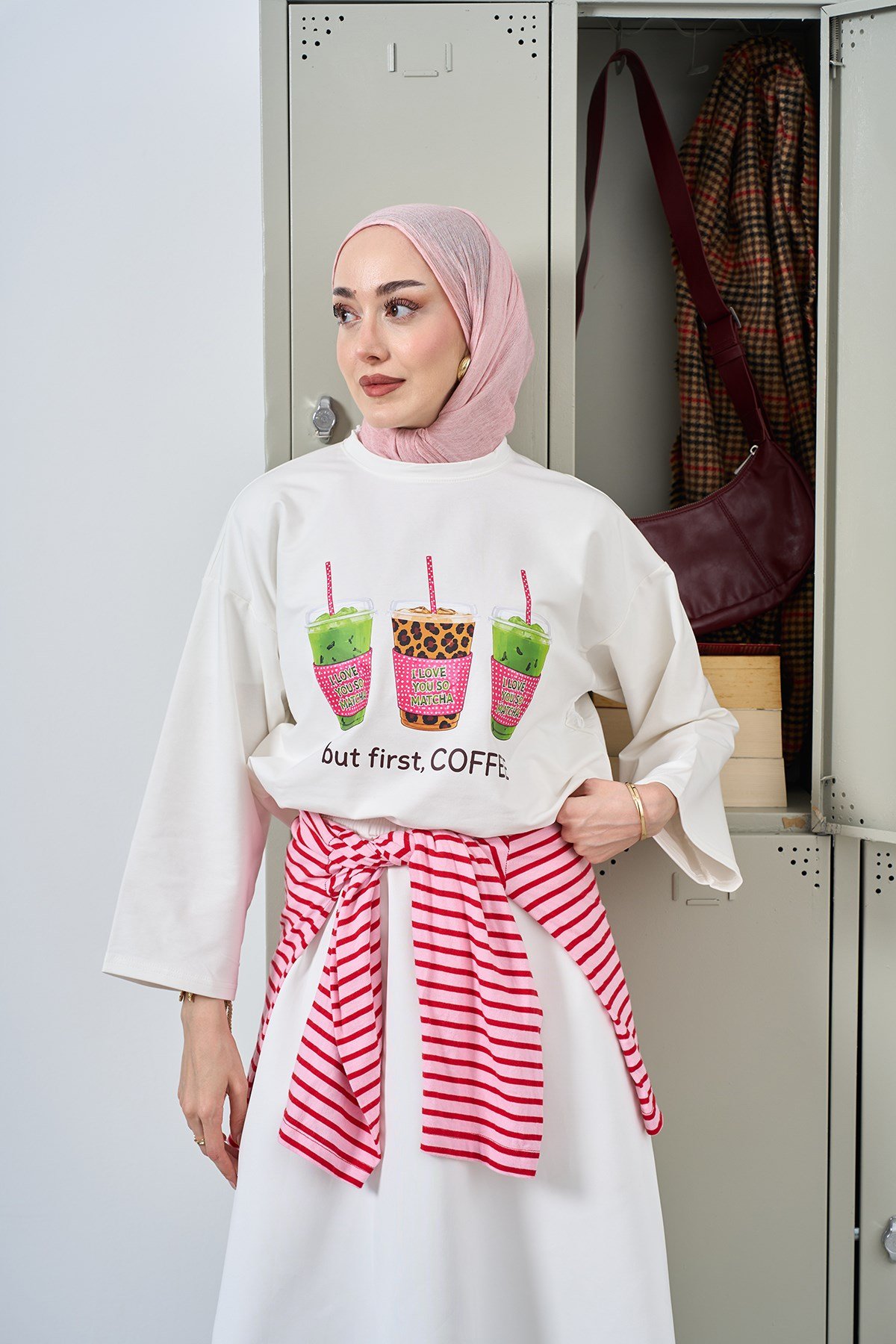 Bisiklet Yaka Uzun Kollu Body Ekru
