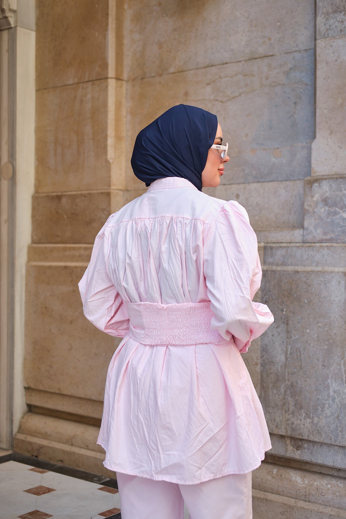 Çima Detay Hakim Yaka Takım Pembe