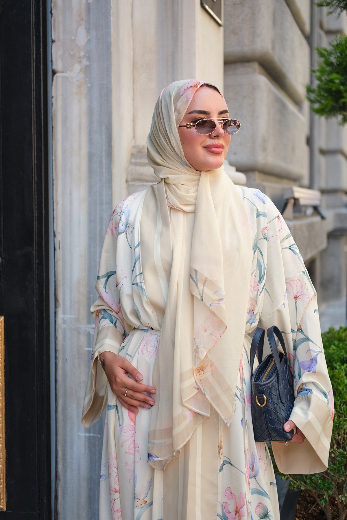 Desenli Şallı Kimono Sarı