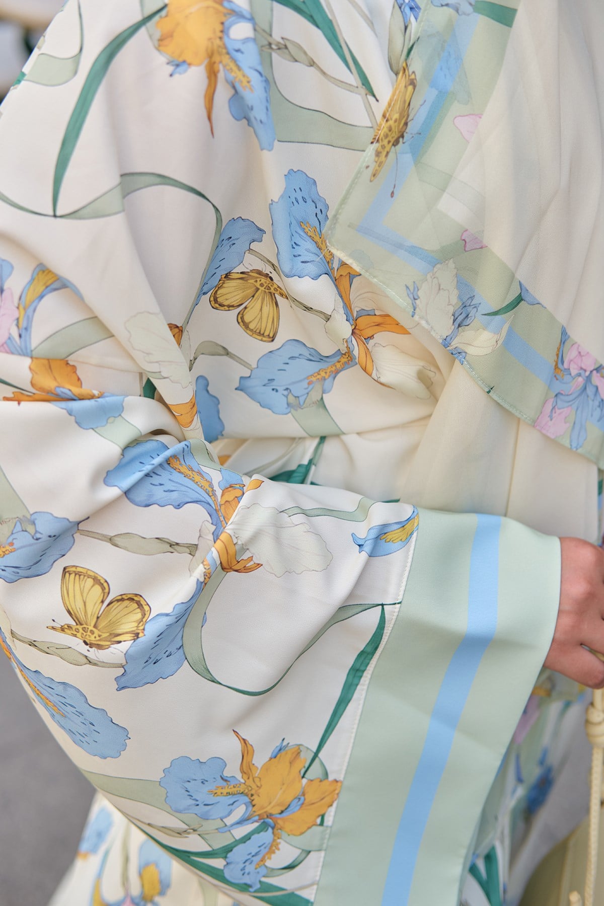 Desenli Şallı Kimono Yeşil