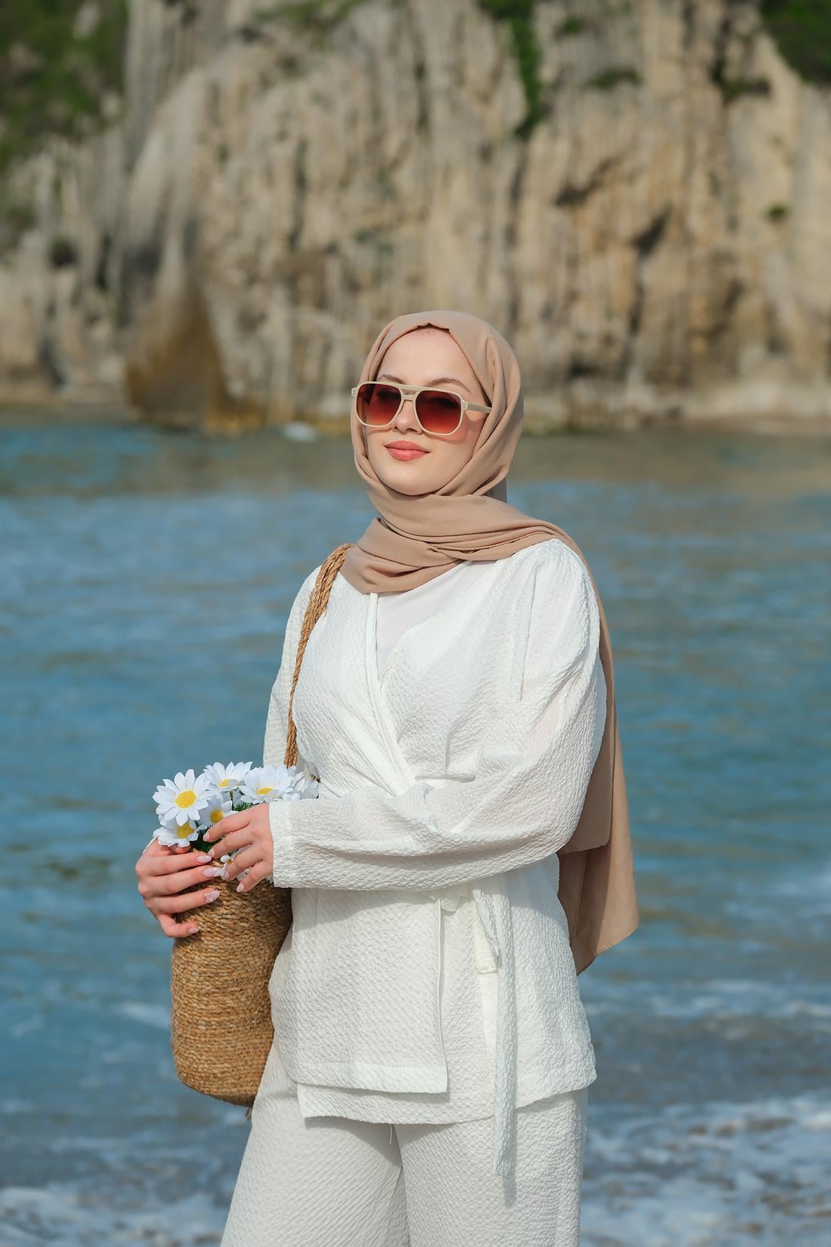 Gofre Takım Beyaz