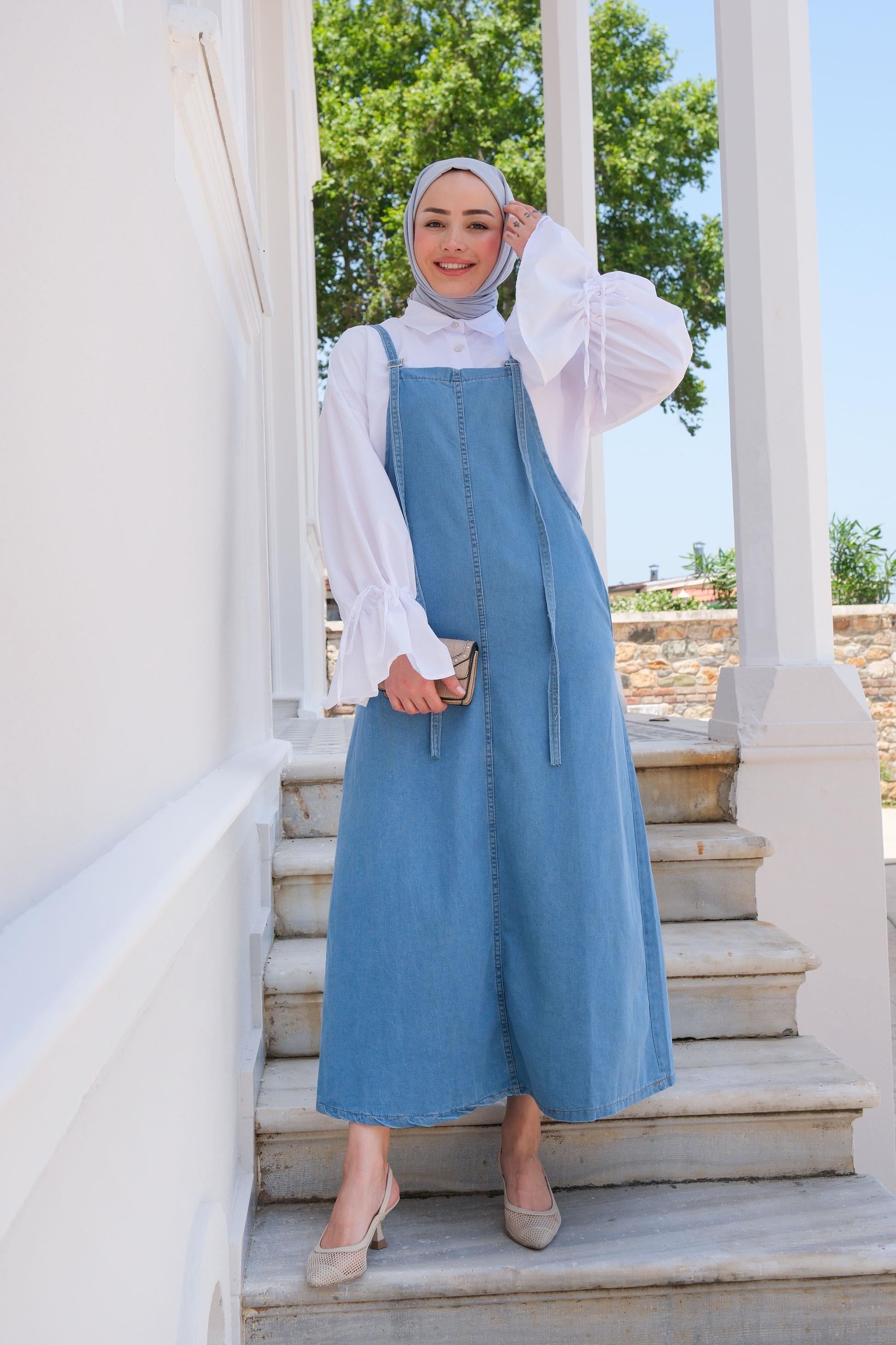 İpli Kot Slopet Buz Mavi