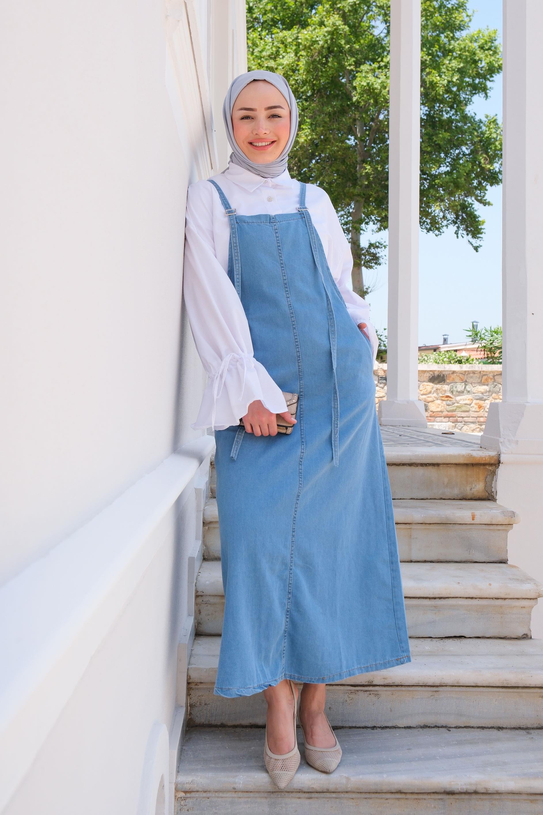 İpli Kot Slopet Buz Mavi