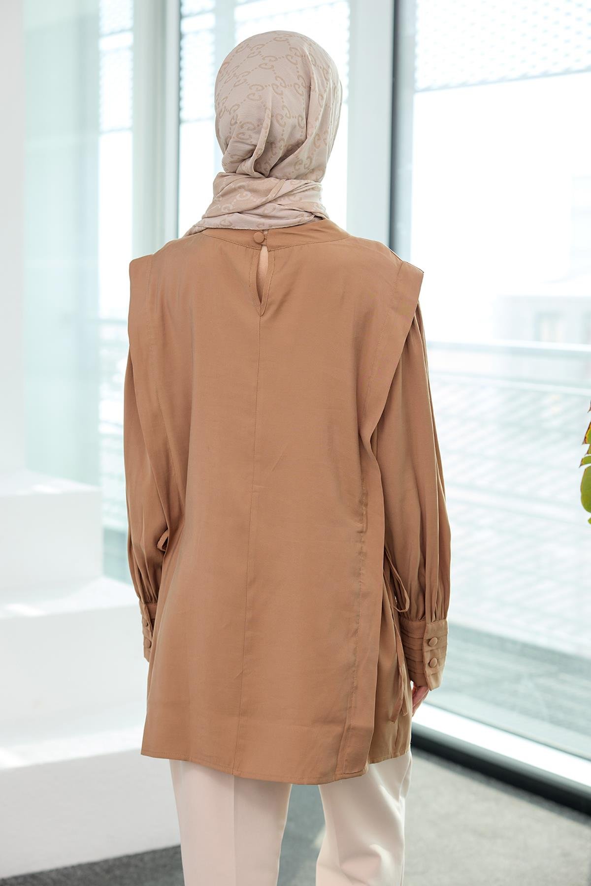 Nervur Detay Cupra Tencel Tunik Vizon