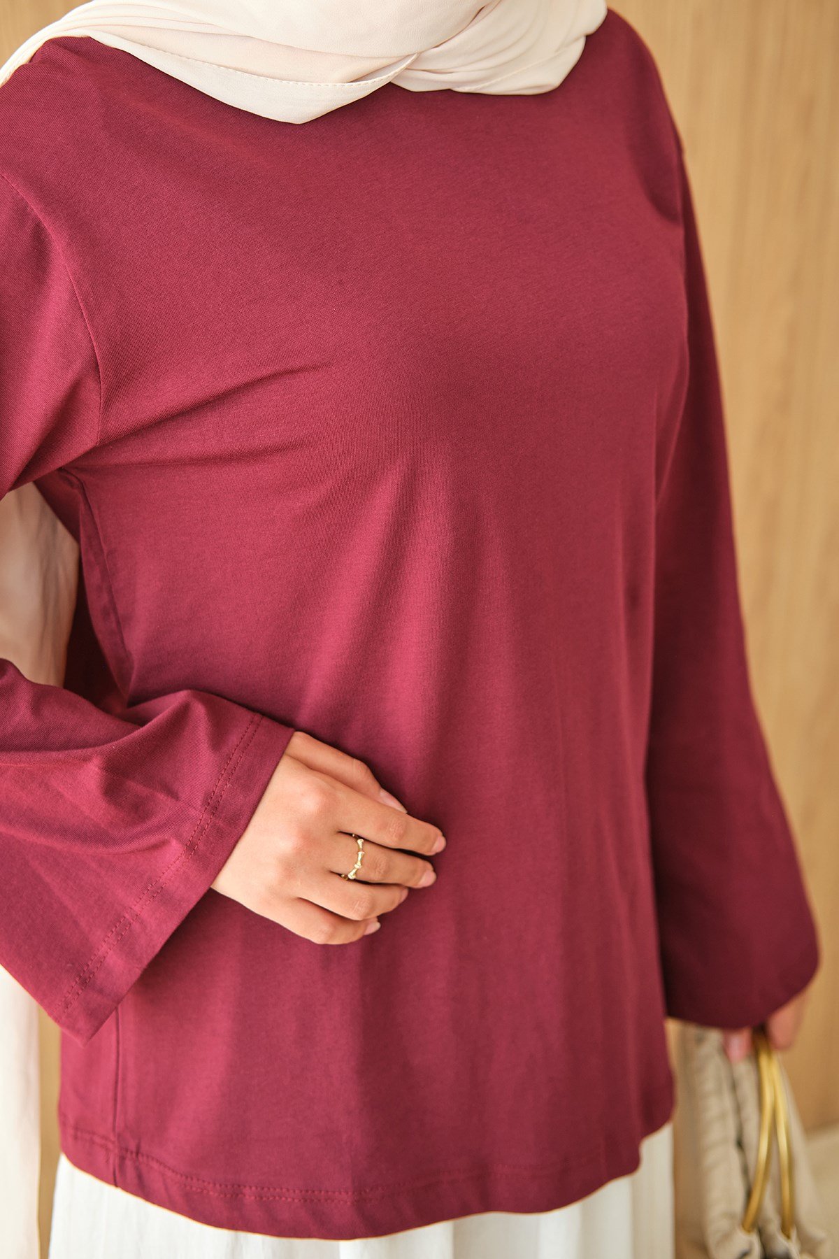 Sıfır Yaka Body Bordo