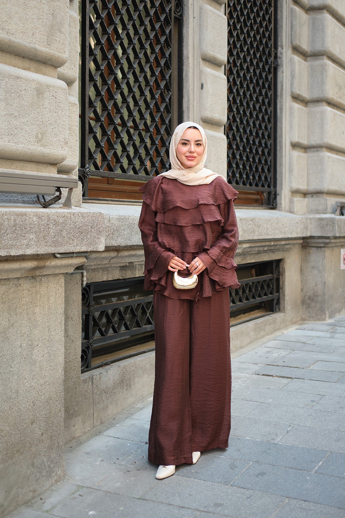 Tül Kumaş Takım Acı Kahve