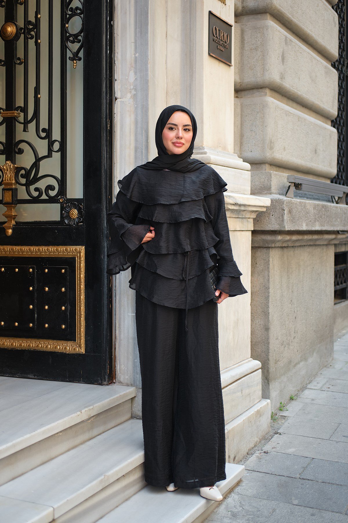 Tül Kumaş Takım Siyah