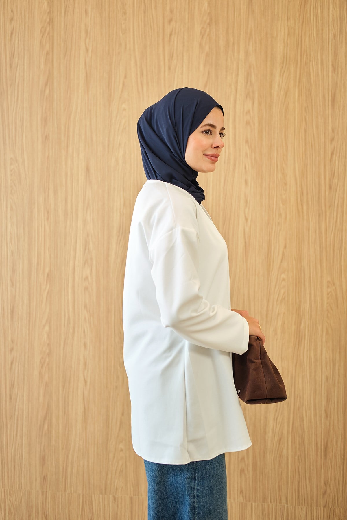 Yan Bağlamalı Kimono Beyaz