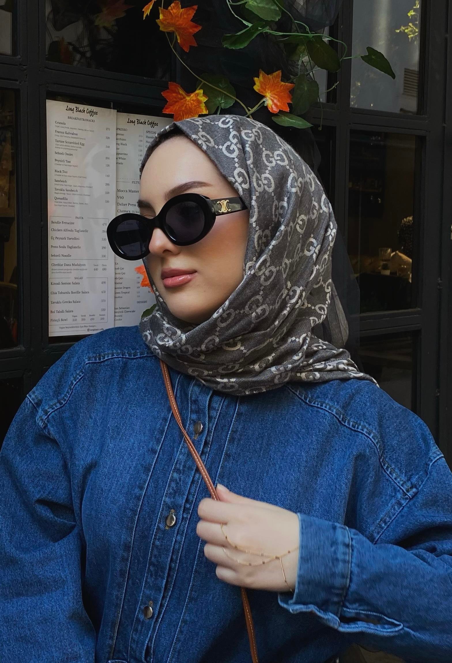 Antrasit Yün İpek Şal