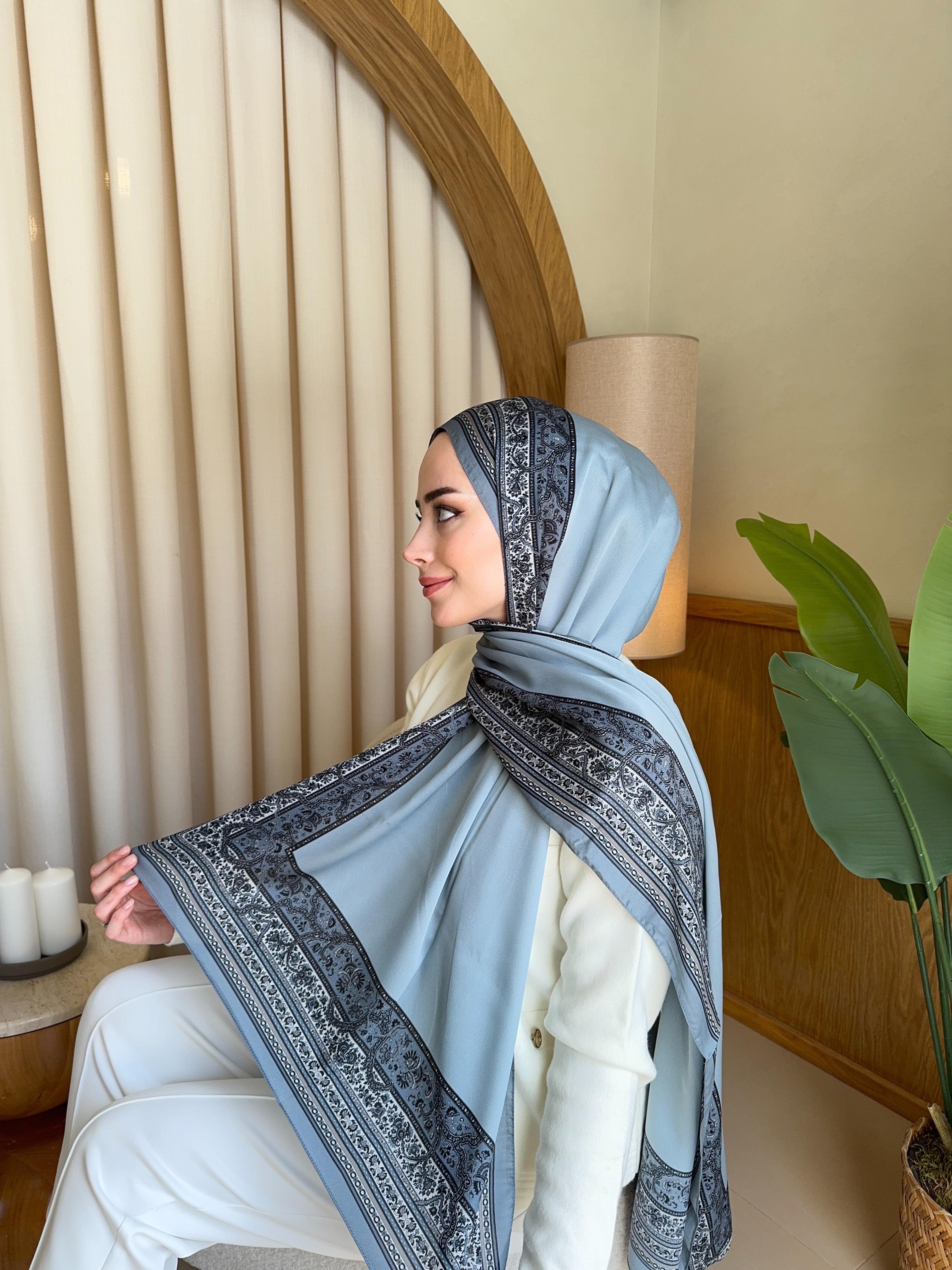 Gri Deluxe İpek Şal