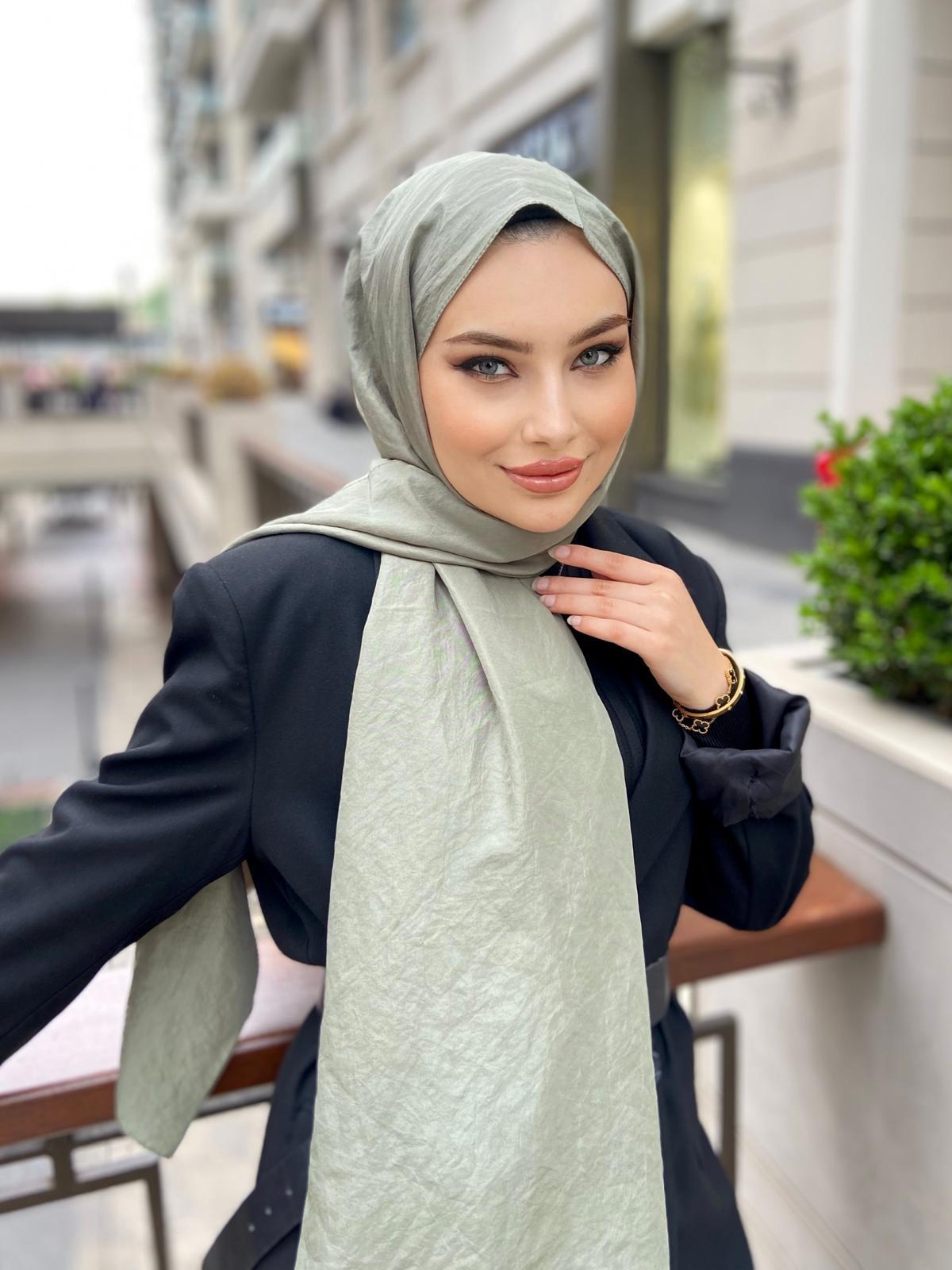 Haki Relax Vual İpek Şal 