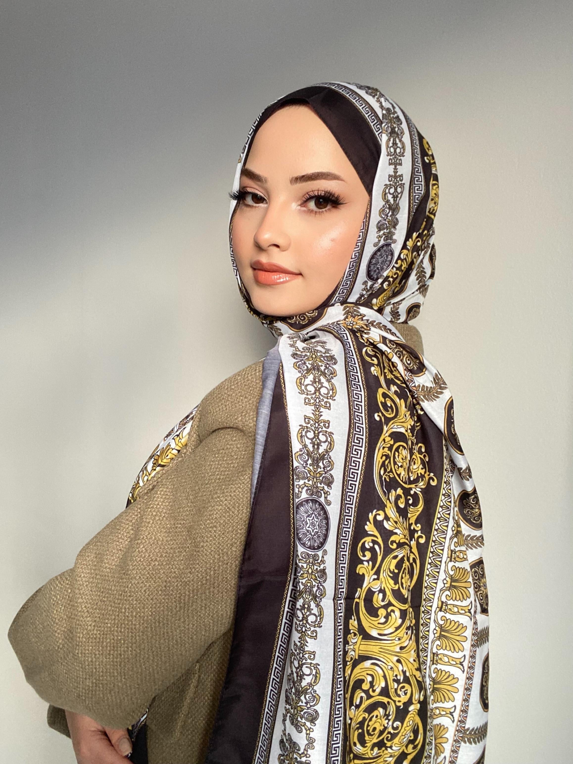Siyah-Beyaz Etnik Şal
