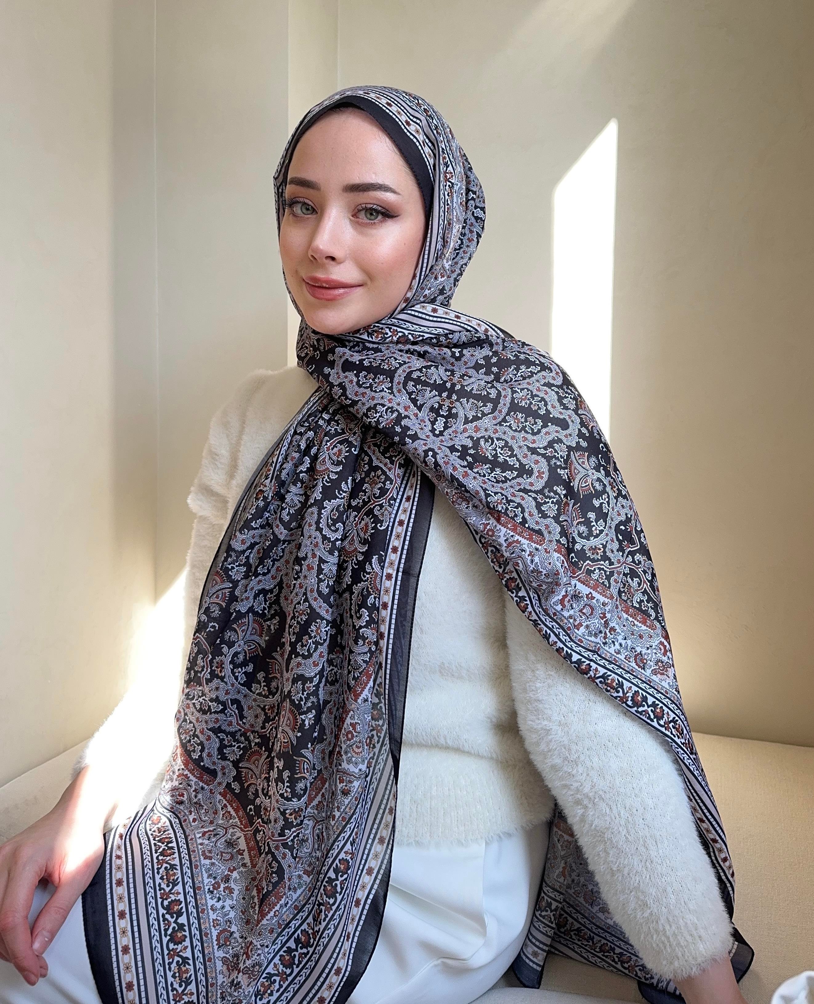Siyah Eliza Pamuk İpek Şal 