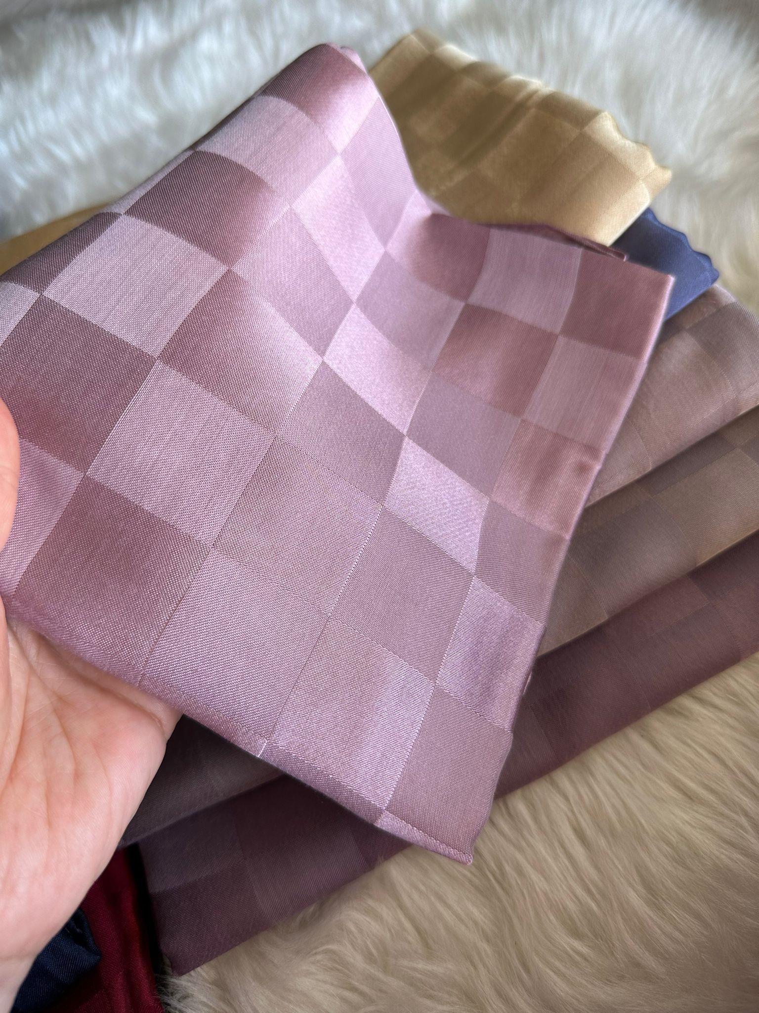 Toz Pembe Dama Desen İpekli Pamuk Şal