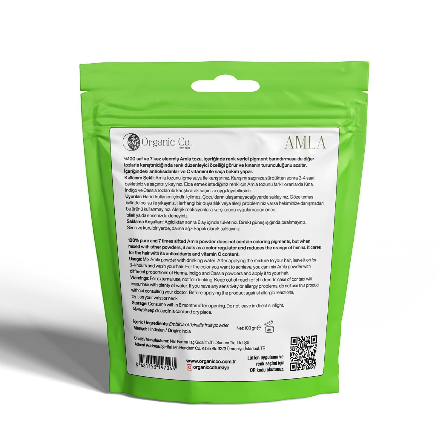Organic Co  Doğal ve Kimyasalsız Saf Amla Tozu