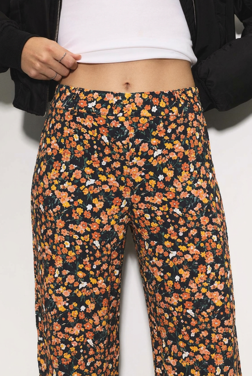 2 Adet Rahat Kalıp Yüksek Bel Bol Paça Viskon Karışım Kadın Pantolon