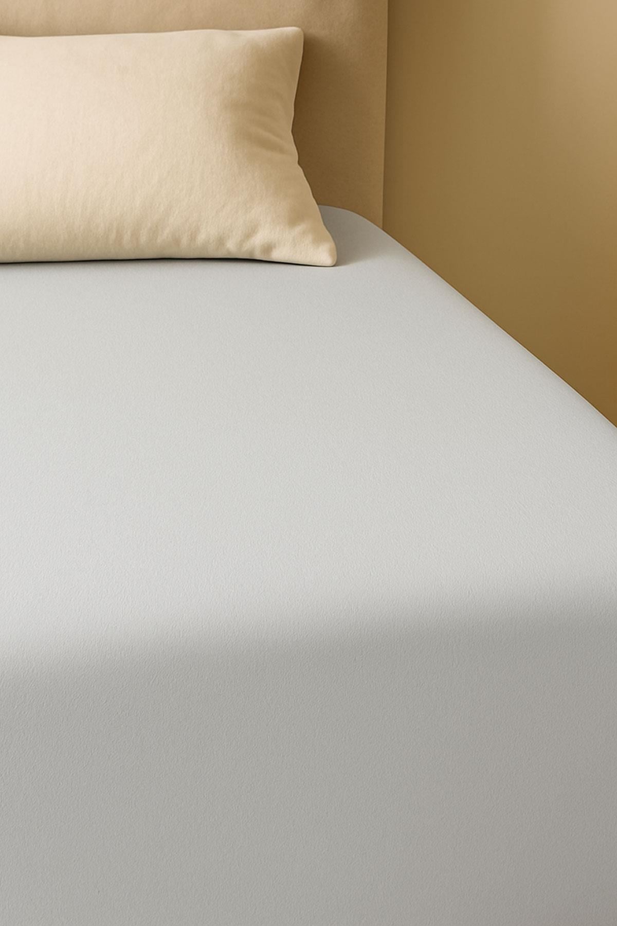 200 x 200 Cm Battal Boy Düz Pamuklu Çift Kişilik Lastikli Fitted Penye Çarşaf