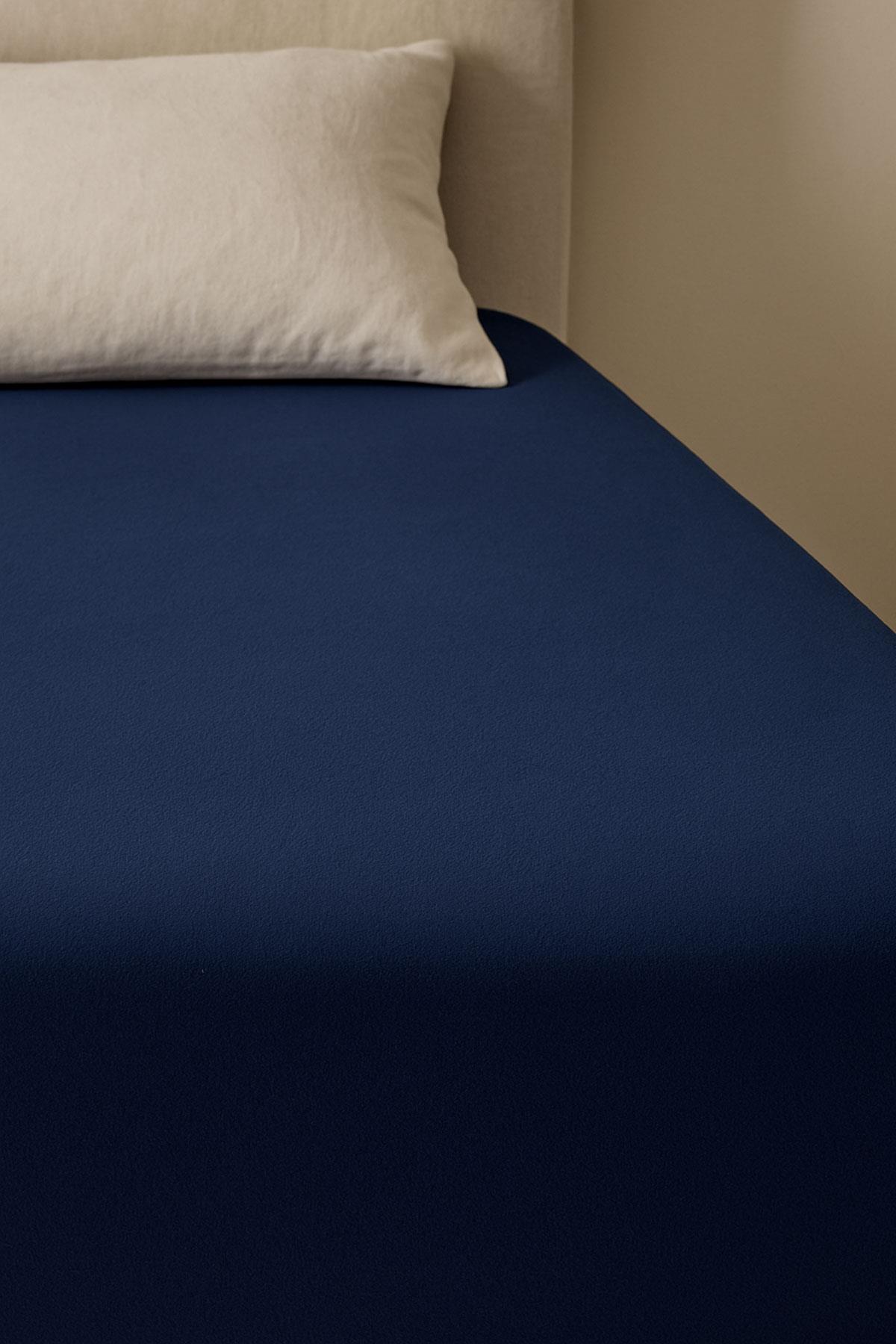 200 x 200 Cm Battal Boy Düz Pamuklu Çift Kişilik Lastikli Fitted Penye Çarşaf