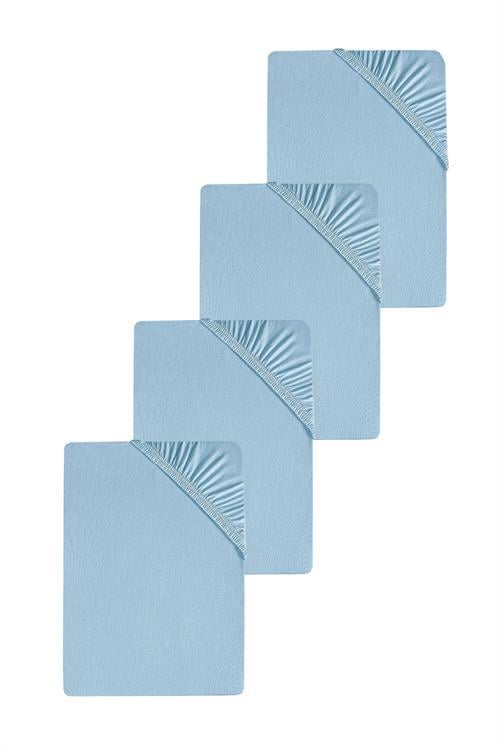 4 Adet Düz Pamuklu Tek Kişilik 120 x 200 cm Lastikli Penye Çarşaf