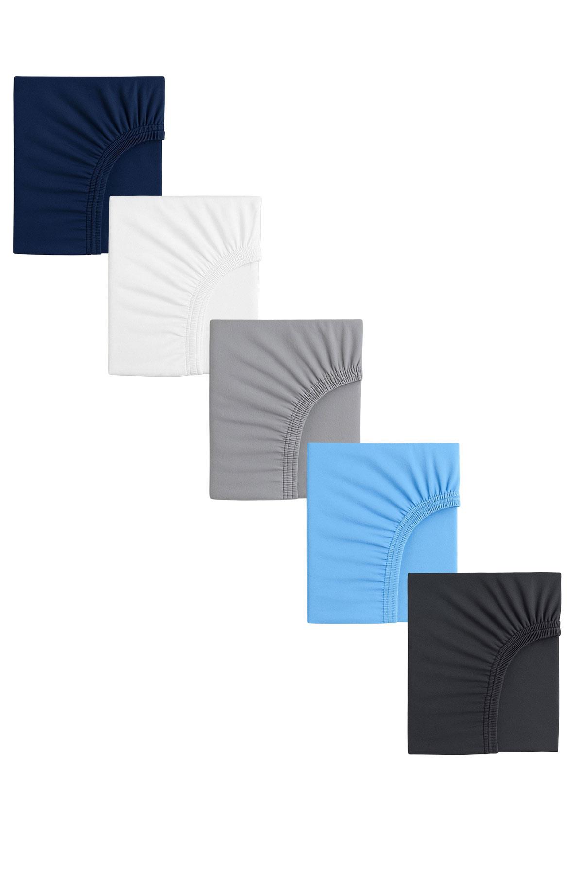 5 Adet Pamuklu ve Lastikli 60 x 120 x 15 cm Penye Bebek Çarşaf