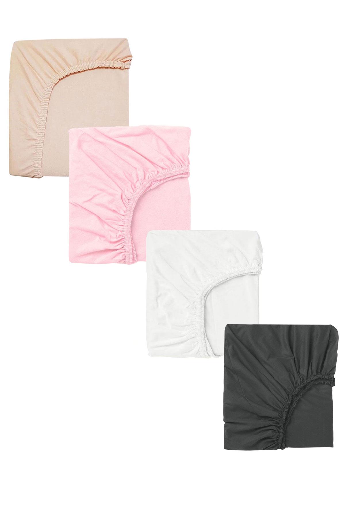 4 Adet Pamuklu ve Lastikli 60 x 120 cm Penye Bebek Çarşaf